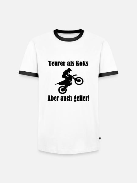 Motocross ist geil - Männer Kontrast-T-Shirt - Weiß/Schwarz