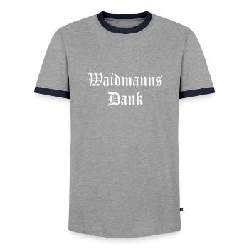 Waidmanns Dank - Männer Kontrast-T-Shirt - Grau/Navy  - Vorne - AI Model Female 172 light (172cm) & AI Model Male 178 light (178cm)