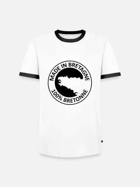 100% Bretonne - T-shirt contrasté Homme - blanc/noir