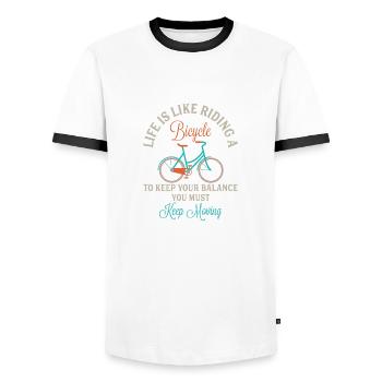 Bicycle Motivation Spruch Fahrrad Geschenk - Männer Kontrast-T-Shirt - Weiß/Schwarz - Vorne - AI Model Female 172 light (172cm) & AI Model Male 178 dark (178cm)