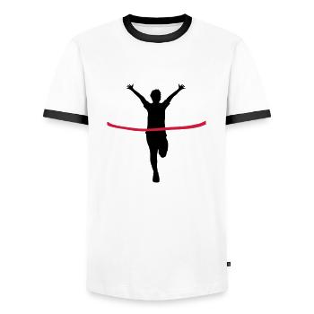aiming red band goal home race - Men's Ringer Shirt - white/black - Front - AI Model Female 172 light (172cm) & AI Model Male 178 dark (178cm)