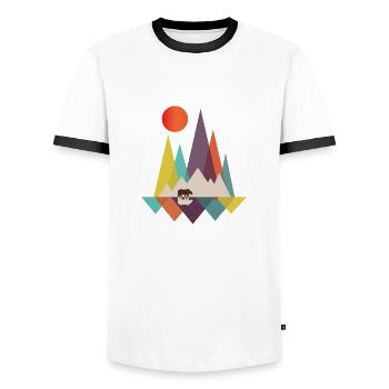 Amoureux de la nature Art numérique Art Gift - T-shirt contrasté Homme - blanc/noir - Devant - AI Model Female 172 light (172cm) & AI Model Male 178 dark (178cm)