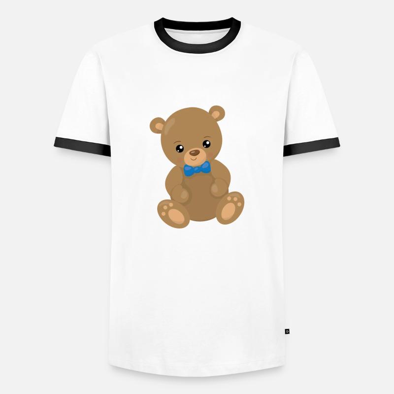teddy bear - Men's Ringer Shirt - white/black