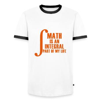Une partie des mathématiques de ma vie - T-shirt contrasté Homme - blanc/noir - Devant - AI Model Female 172 light (172cm) & AI Model Male 178 dark (178cm)