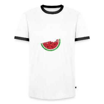 Pastèque Sweet Summer Saying Gift - T-shirt contrasté Homme - blanc/noir - Devant - AI Model Female 172 light (172cm) & AI Model Male 178 dark (178cm)