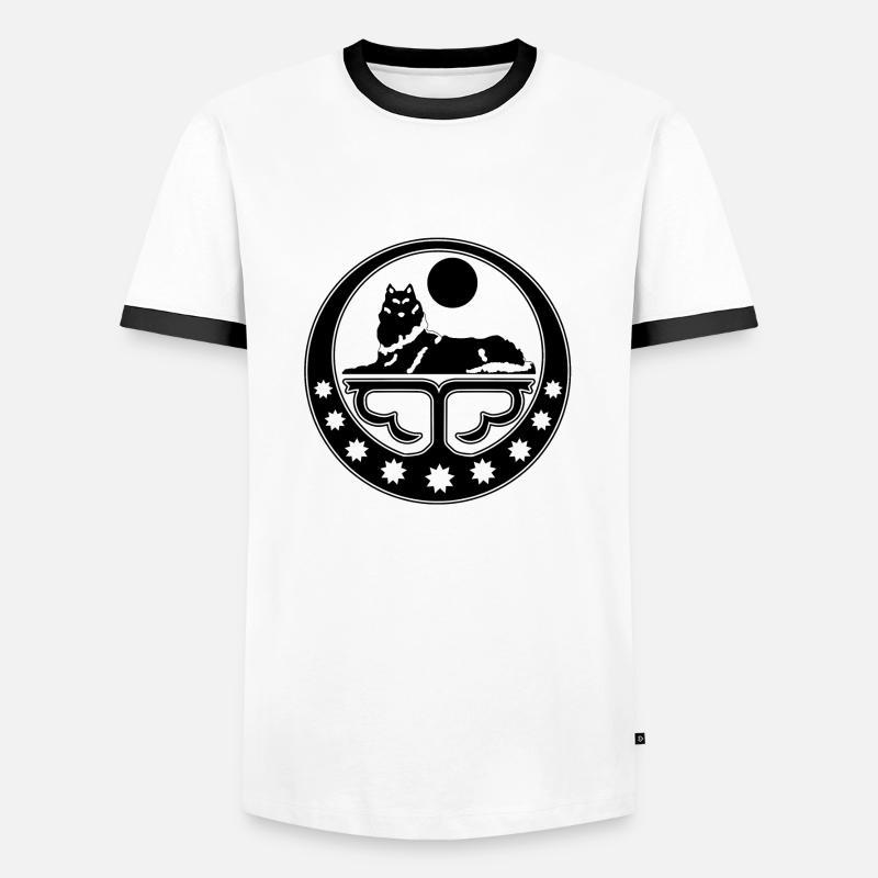 Tschetschenien Logo - Männer Kontrast-T-Shirt - Weiß/Schwarz