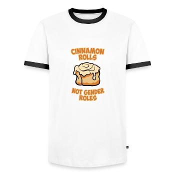 Zimtrolle Cinnamon Rolls Gender Roles Ladies Mens - Men's Ringer Shirt - white/black - Front - AI Model Female 172 light (172cm) & AI Model Male 178 dark (178cm)