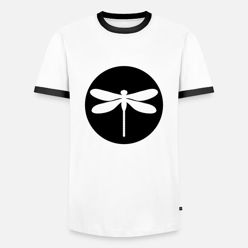 libelle - Männer Kontrast-T-Shirt - Weiß/Schwarz
