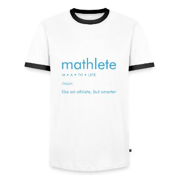 Maths athlète sort Sportlich Fit cadeau - T-shirt contrasté Homme - blanc/noir - Devant - AI Model Female 172 light (172cm) & AI Model Male 178 dark (178cm)
