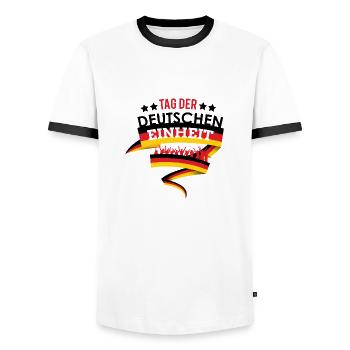 Day of German unity - Men's Ringer Shirt - white/black - Front - AI Model Female 172 light (172cm) & AI Model Male 178 dark (178cm)