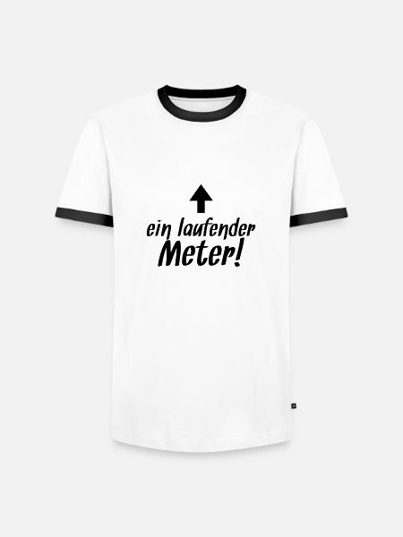 ein laufender Meter T-Shirt - Männer Kontrast-T-Shirt - Weiß/Schwarz