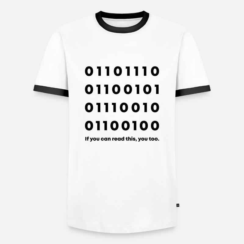 Binärcode Nerd - Männer Kontrast-T-Shirt - Weiß/Schwarz