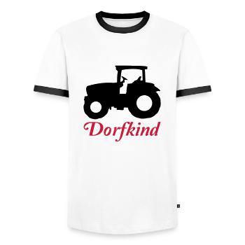 traktor2 - Männer Kontrast-T-Shirt - Weiß/Schwarz - Vorne - AI Model Female 172 light (172cm) & AI Model Male 178 dark (178cm)