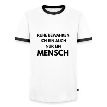 Drôle de sort - T-shirt contrasté Homme - blanc/noir - Devant - AI Model Female 172 light (172cm) & AI Model Male 178 dark (178cm)