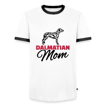 Dalmatiner - Männer Kontrast-T-Shirt - Weiß/Schwarz - Vorne - AI Model Female 172 light (172cm) & AI Model Male 178 dark (178cm)