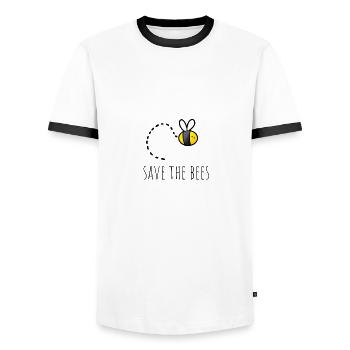Save the bees, Rettet die Bienen - Männer Kontrast-T-Shirt - Weiß/Schwarz - Vorne - AI Model Female 172 light (172cm) & AI Model Male 178 dark (178cm)