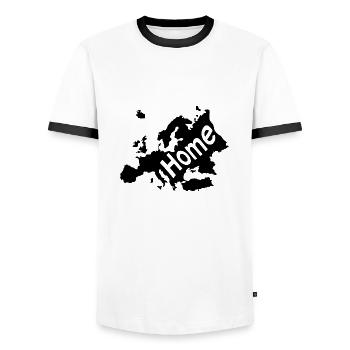 Europe - Europe map - Men's Ringer Shirt - white/black - Front - AI Model Female 172 light (172cm) & AI Model Male 178 dark (178cm)