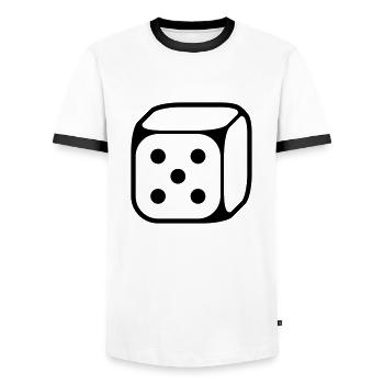 5 cubes (cinq / 1C) - T-shirt contrasté Homme - blanc/noir - Devant - AI Model Female 172 light (172cm) & AI Model Male 178 dark (178cm)
