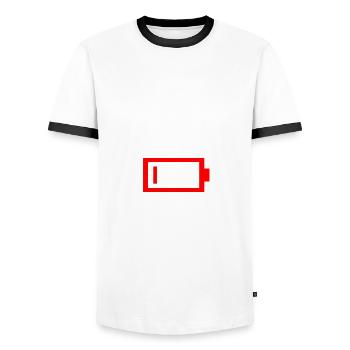 Tired Dad Of 4 Kids Father Of Four Children - Men's Ringer Shirt - white/black - Front - AI Model Female 172 light (172cm) & AI Model Male 178 dark (178cm)