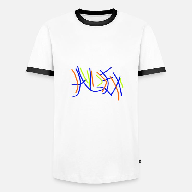 alex - Männer Kontrast-T-Shirt - Weiß/Schwarz