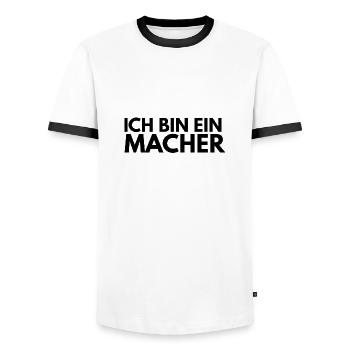 ich bin ein Macher - Männer Kontrast-T-Shirt - Weiß/Schwarz - Vorne - AI Model Female 172 light (172cm) & AI Model Male 178 dark (178cm)