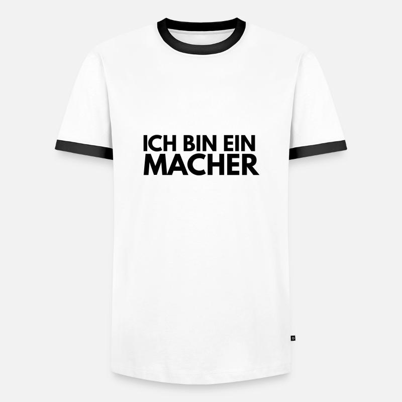 ich bin ein Macher - Männer Kontrast-T-Shirt - Weiß/Schwarz