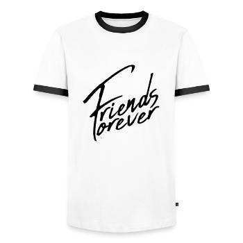 amis pour toujours meilleurs amis écrit journal cool - T-shirt contrasté Homme - blanc/noir - Devant - AI Model Female 172 light (172cm) & AI Model Male 178 dark (178cm)