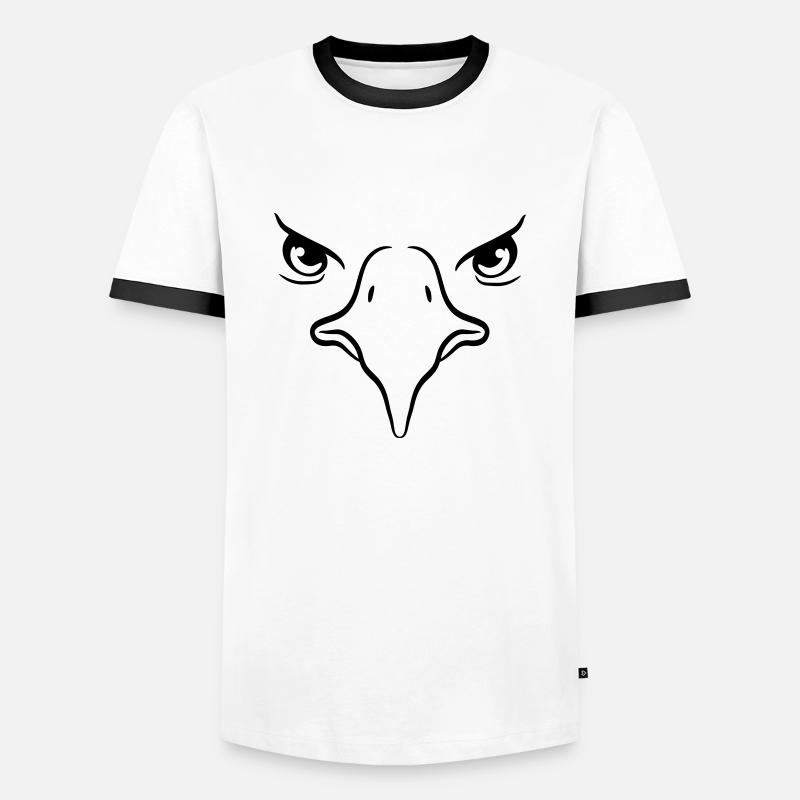 Eagle Beak bird Eagle eyes - Men's Ringer Shirt - white/black