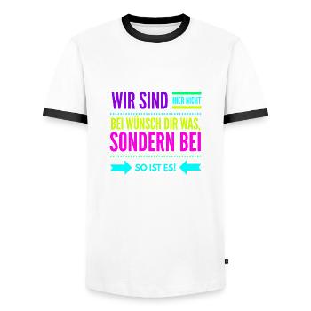 So Ist Es Geschenkidee - Männer Kontrast-T-Shirt - Weiß/Schwarz - Vorne - AI Model Female 172 light (172cm) & AI Model Male 178 dark (178cm)