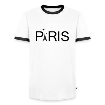 Paris - Männer Kontrast-T-Shirt - Weiß/Schwarz - Vorne - AI Model Female 172 light (172cm) & AI Model Male 178 dark (178cm)