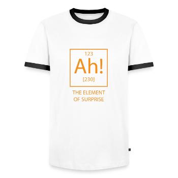 Ah le cadeau de chimie Element of Surprise - T-shirt contrasté Homme - blanc/noir - Devant - AI Model Female 172 light (172cm) & AI Model Male 178 dark (178cm)