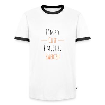 Schwedisch Schweden Schwede Baby Spruch Geschenk - Männer Kontrast-T-Shirt - Weiß/Schwarz - Vorne - AI Model Female 172 light (172cm) & AI Model Male 178 dark (178cm)