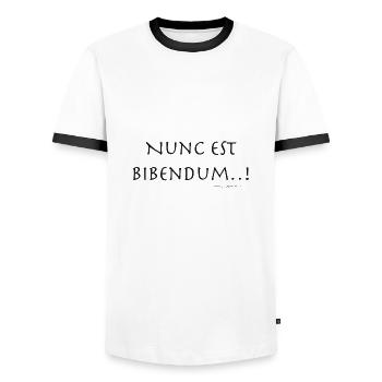 Nunc est bibendum - Men's Ringer Shirt - white/black - Front - AI Model Female 172 light (172cm) & AI Model Male 178 dark (178cm)