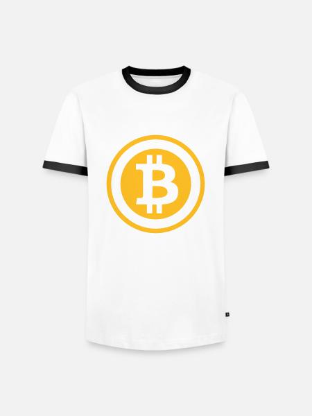 Bitcoin - Männer Kontrast-T-Shirt - Weiß/Schwarz