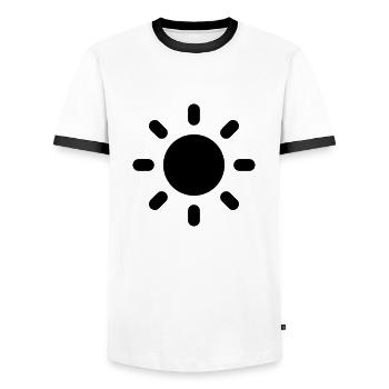 Sun, Sol, Sonne, Licht - Männer Kontrast-T-Shirt - Weiß/Schwarz - Vorne - AI Model Female 172 light (172cm) & AI Model Male 178 dark (178cm)
