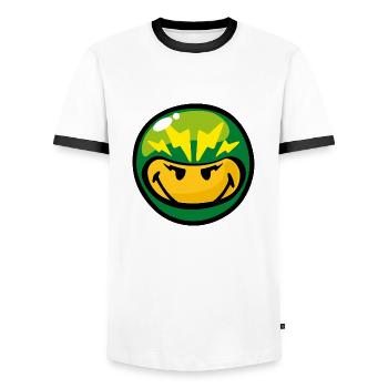 Smiley - T-shirt contrasté Homme - blanc/noir - Devant - AI Model Female 172 light (172cm) & AI Model Male 178 dark (178cm)