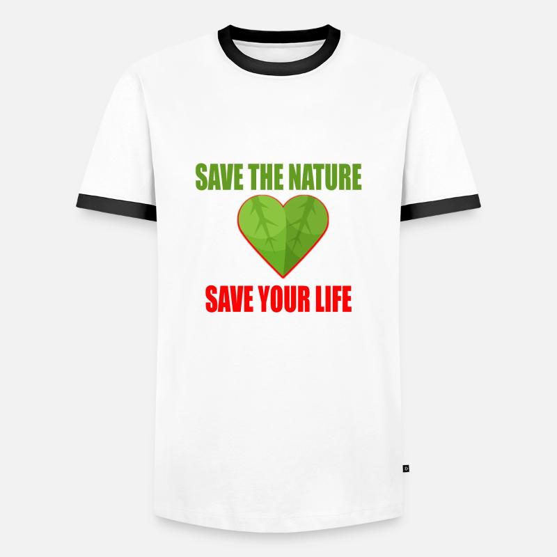 Klimaschutz - Männer Kontrast-T-Shirt - Weiß/Schwarz