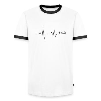Palz EKG - Männer Kontrast-T-Shirt - Weiß/Schwarz - Vorne - AI Model Female 172 light (172cm) & AI Model Male 178 dark (178cm)