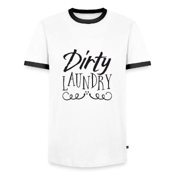 Panneau de linge sale - T-shirt contrasté Homme - blanc/noir - Devant - AI Model Female 172 light (172cm) & AI Model Male 178 dark (178cm)