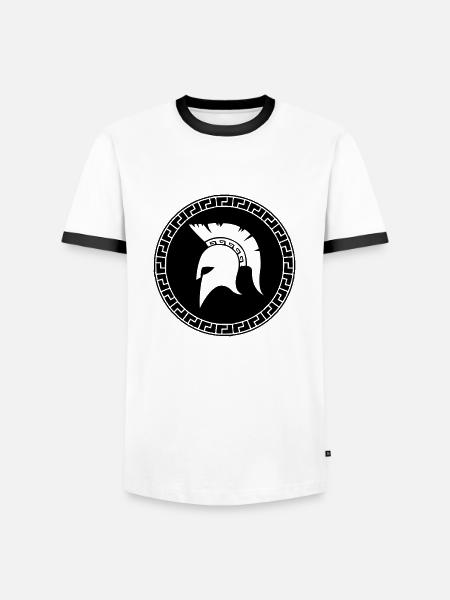 sparta_helm_01 - T-shirt contrasté Homme - blanc/noir