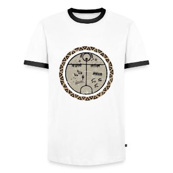 Kamdavulu Tengei - Männer Kontrast-T-Shirt - Weiß/Schwarz - Vorne - AI Model Female 172 light (172cm) & AI Model Male 178 dark (178cm)