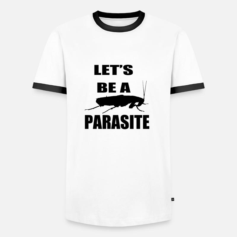 be a parasite - Männer Kontrast-T-Shirt - Weiß/Schwarz