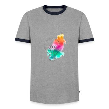 L'ampoule aux taches de couleurs - T-shirt contrasté Homme - gris/marine  - Devant - AI Model Female 172 light (172cm) & AI Model Male 178 light (178cm)
