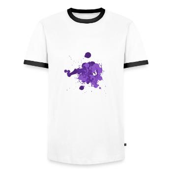 mixtura - violet - Men's Ringer Shirt - white/black - Front - AI Model Female 172 light (172cm) & AI Model Male 178 dark (178cm)