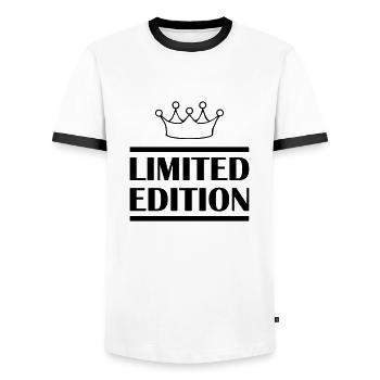 limited edition king - Men's Ringer Shirt - white/black - Front - AI Model Female 172 light (172cm) & AI Model Male 178 dark (178cm)
