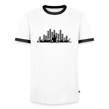 Musik - DJ Party - Männer Kontrast-T-Shirt - Weiß/Schwarz - Vorne - AI Model Female 172 light (172cm) & AI Model Male 178 dark (178cm)