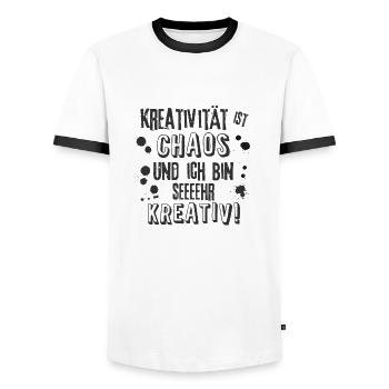Kreativität und Chaos - Männer Kontrast-T-Shirt - Weiß/Schwarz - Vorne - AI Model Female 172 light (172cm) & AI Model Male 178 dark (178cm)