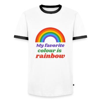 arc en ciel - T-shirt contrasté Homme - blanc/noir - Devant - AI Model Female 172 light (172cm) & AI Model Male 178 dark (178cm)