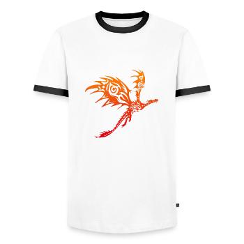 Tattoo Animals Red Dragon Funny Gift Idea - Men's Ringer Shirt - white/black - Front - AI Model Female 172 light (172cm) & AI Model Male 178 dark (178cm)