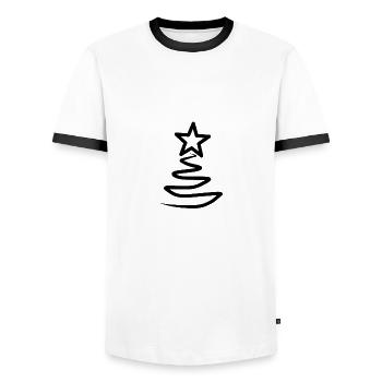 Arbre de Noël Motif de Noël - T-shirt contrasté Homme - blanc/noir - Devant - AI Model Female 172 light (172cm) & AI Model Male 178 dark (178cm)
